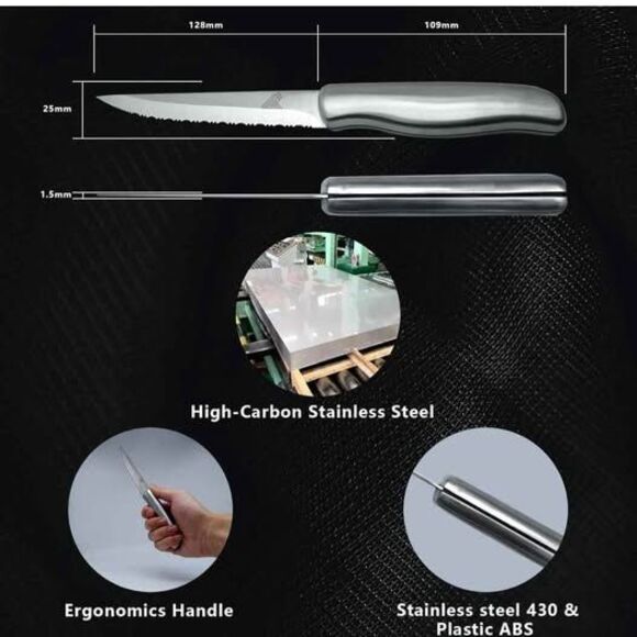 Steak Knives Set of 8 and Acrylic Holder - Picture 4 of 9